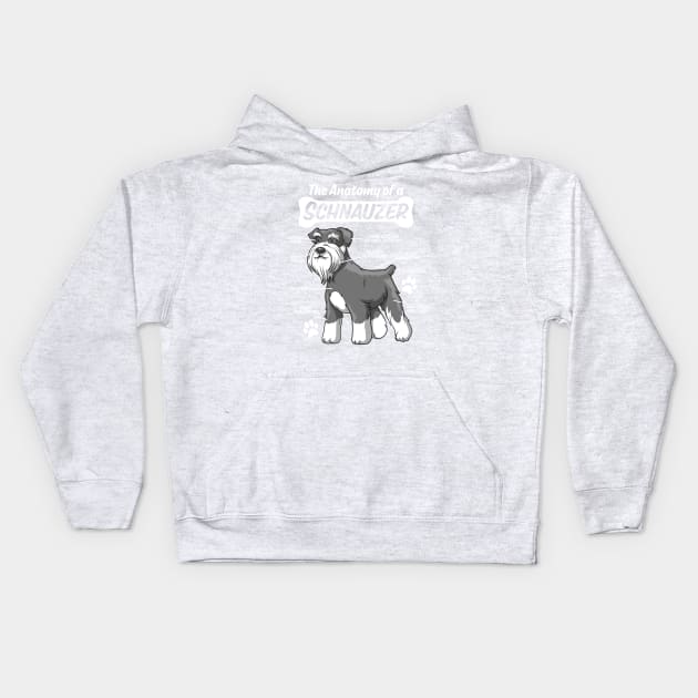 Anatomy of a Schnauzer Kids Hoodie by DeepFriedArt